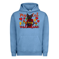Pigment Pebble Blue my cat is my valentine valentine's day Urban Hoodie - FaDigitalArtStudio