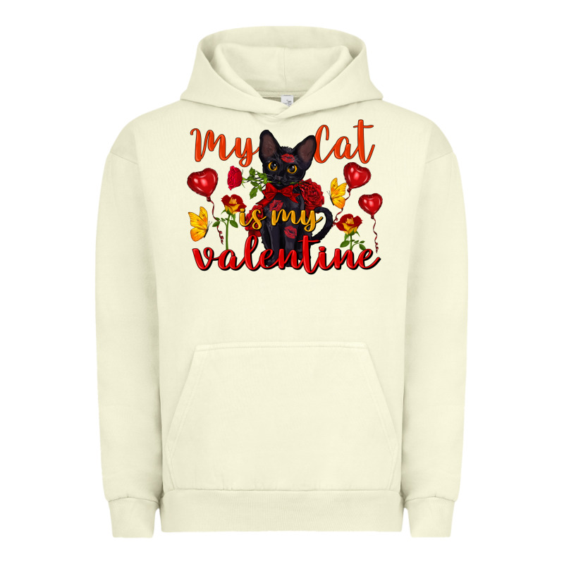 My Cat Is My Valentine Valentine's Day Urban Hoodie by FaDigitalArtStudio | Teevron