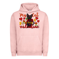 Pigment Salmon my cat is my valentine valentine's day Urban Hoodie - FaDigitalArtStudio