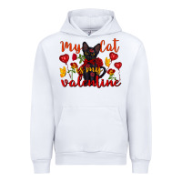 White my cat is my valentine valentine's day Urban Hoodie - FaDigitalArtStudio