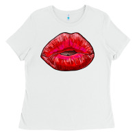 White kiss Ladies Tee - RanaPortraitStore