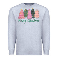 Heather Grey merry christmas trees Premium Sweatshirt - CowGirlArtShop