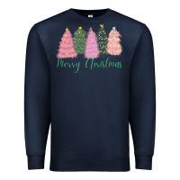 Navy merry christmas trees Premium Sweatshirt - CowGirlArtShop