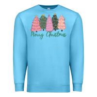 Ocean Blue merry christmas trees Premium Sweatshirt - CowGirlArtShop