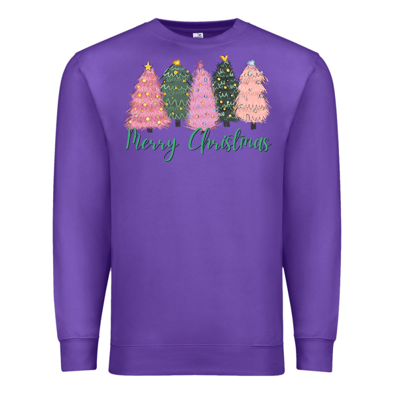 Merry Christmas Trees Premium Sweatshirt by CowGirlArtShop | Teevron