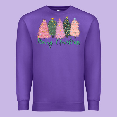 Merry Christmas Trees Premium Sweatshirt Designed By Cowgirlartshop
