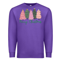 Purple merry christmas trees Premium Sweatshirt - CowGirlArtShop