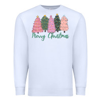 White merry christmas trees Premium Sweatshirt - CowGirlArtShop