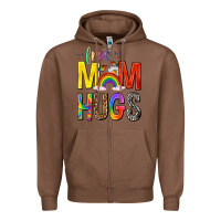 Chestnut Free Mom Hugs with Butterflies Zipper Hoodie - texasbilliewilder