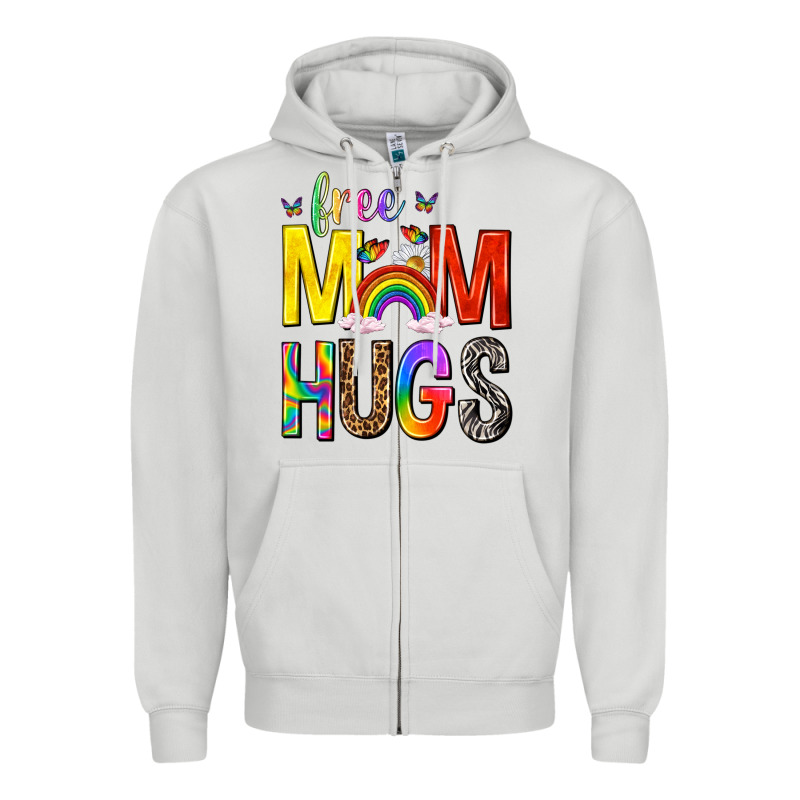 Free Mom Hugs With Butterflies Zipper Hoodie by texasbilliewilder | Teevron