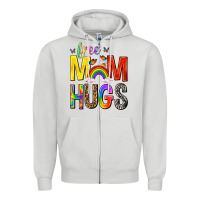 Dove Grey Free Mom Hugs with Butterflies Zipper Hoodie - texasbilliewilder