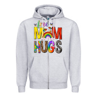 Heather Grey Free Mom Hugs with Butterflies Zipper Hoodie - texasbilliewilder