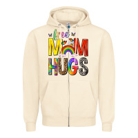 Sandshell Free Mom Hugs with Butterflies Zipper Hoodie - texasbilliewilder