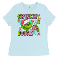 Baby Blue christmas characters and bougie Ladies Tee - AdoDesignShop