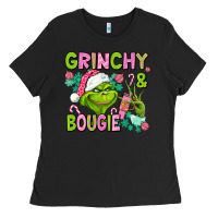 Black christmas characters and bougie Ladies Tee - AdoDesignShop