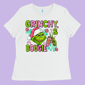 Christmas Characters And Bougie Ladies Tee Designed By Adodesignshop