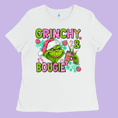 Christmas Characters And Bougie Ladies Tee Designed By Adodesignshop