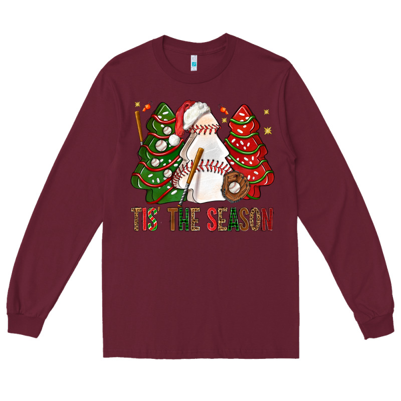 Tis' The Season Baseball Christmas Cakes Bbs Long Sleeve Tee by BundleAndBundleShop | Teevron