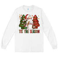 White tis' the season baseball christmas cakes bbs Long Sleeve Tee - BundleAndBundleShop