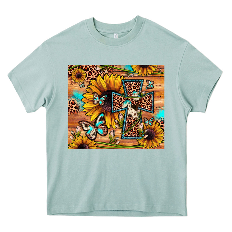 Cross Sunflower Butterfly Heavy Core Tee by JahusDesignShop | Teevron