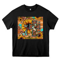 Black cross sunflower butterfly Heavy Core Tee - JahusDesignShop