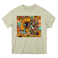 Mossy cross sunflower butterfly Heavy Core Tee - JahusDesignShop