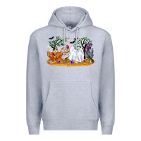 Heather Grey halloween chicken Premium Hoodie - CowGirlArtShop