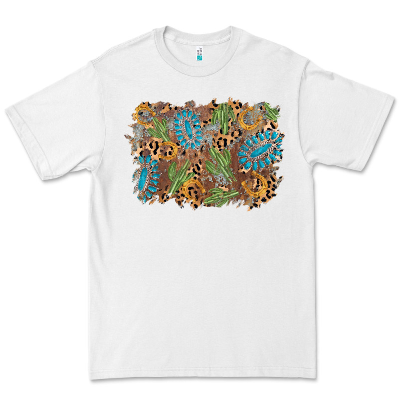 Horseshoe Leopard Gemstone Cactus Background Premium Tee by AdoDesignShop | Teevron