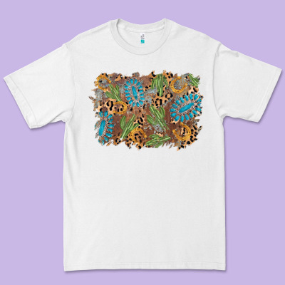 Horseshoe Leopard Gemstone Cactus Background Premium Tee Designed By Adodesignshop