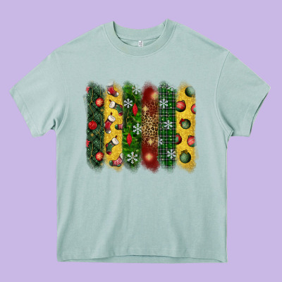Christmas Brushstroke Heavy Core Tee Designed By Bundleandbundleshop