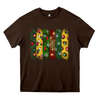 Chocolate Brown christmas brushstroke Heavy Core Tee - BundleAndBundleShop