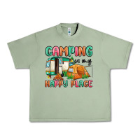 Oil Green camping is my happy place Urban Heavy Tee - MaliasSmallBusiness