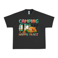 Pigment Black camping is my happy place Urban Heavy Tee - MaliasSmallBusiness