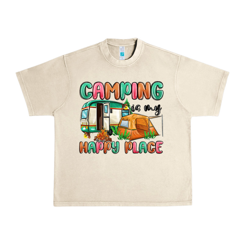 Camping Is My Happy Place Urban Heavy Tee by MaliasSmallBusiness | Teevron