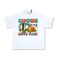 White camping is my happy place Urban Heavy Tee - MaliasSmallBusiness