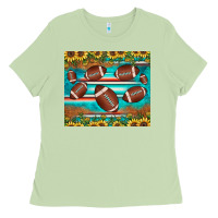 Matcha football turquoise sunflower Ladies Tee - JahusDesignShop