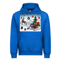Cobalt christmas santa deer and presents Urban Hoodie - BundleAndBundleShop