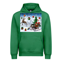 Emerald christmas santa deer and presents Urban Hoodie - BundleAndBundleShop