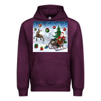 Mauve Wine christmas santa deer and presents Urban Hoodie - BundleAndBundleShop
