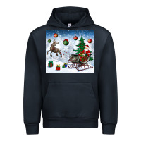 Navy christmas santa deer and presents Urban Hoodie - BundleAndBundleShop