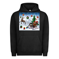 Pigment Black christmas santa deer and presents Urban Hoodie - BundleAndBundleShop