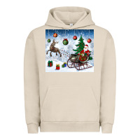 Pigment French Oak christmas santa deer and presents Urban Hoodie - BundleAndBundleShop