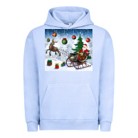 Pigment Grape Ice christmas santa deer and presents Urban Hoodie - BundleAndBundleShop