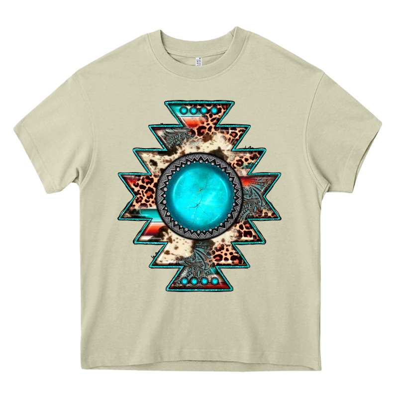 Aztec Leopard Turquoise Gemstone Heavy Core Tee by JahusDesignShop | Teevron