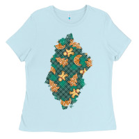 Baby Blue christmas gingerbread cookies patch Ladies Tee - BundleAndBundleShop