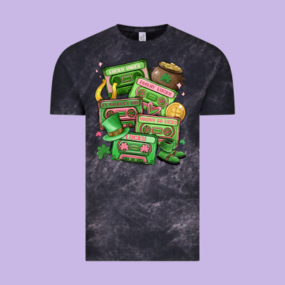 St Patrick's Day Cassette Tapes Vintage Tee Designed By Maliassmallbusiness