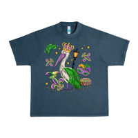 Midnight Navy mardi gras pelican Urban Heavy Tee - MaliasSmallBusiness