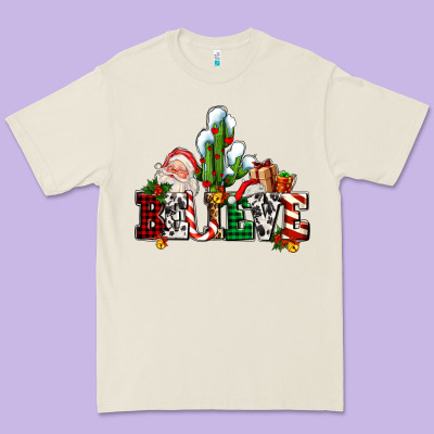 Believe Christmas And Santa Premium Tee Designed By Adodesignshop