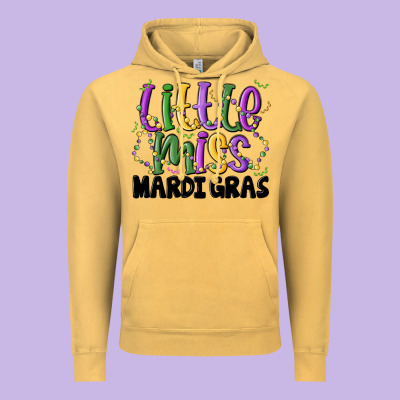 Little Miss Mardi Gras Vintage Hoodie Designed By Maliassmallbusiness