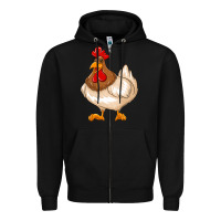 Black cute chicken Zipper Hoodie - texasbilliewilder